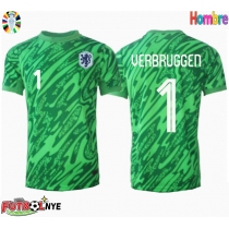 Camiseta Países Bajos Bart Verbruggen #1 Portero Primera Equipación Eurocopa 2024 manga corta